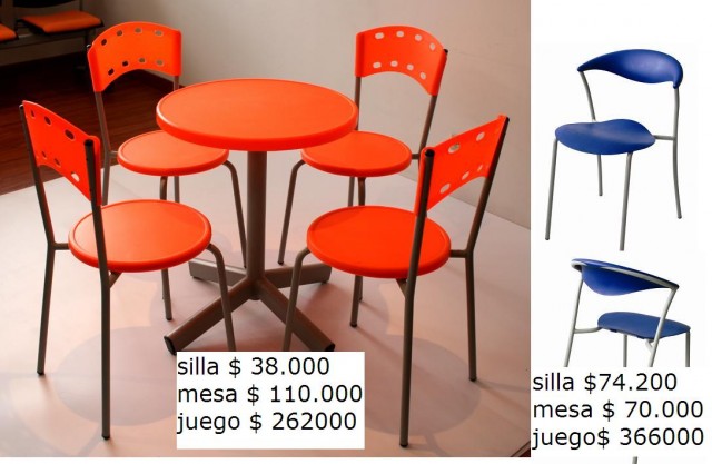 Mesas y sillas de plastico en venta