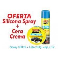SILICONA SPRAY+CERA BRILLO 12X360 ML