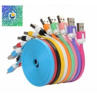 Colorful Flat noodle sync and charge cable 8 pin for iPhone 5 /ipad mini