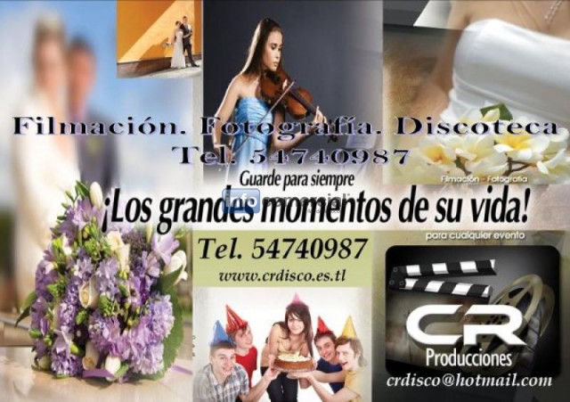 CR Producciones. Foto. Video. Discoteca. 