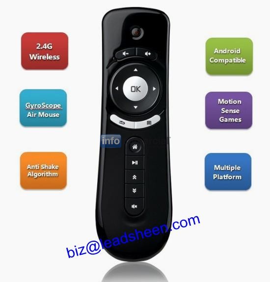 USB 2.4GHz Wireless 6 Axle 3D Gyro Sensing Fly Air Mouse Remote Control for Android TV Box