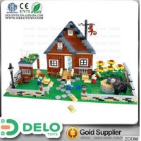 Hecho en china juguete para los nios bloques de construccin de plstico casa de suea granja con figuras y animal DE0083098
