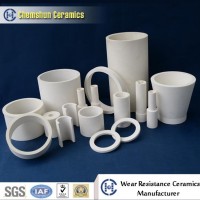 Alúmina cerámica pipa/alúmina cerámica cerámica revestimiento recto tubo
