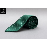 Corbata verde topos-Trajes Guzmán