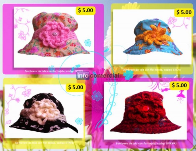 Sombreros de tela y crochet